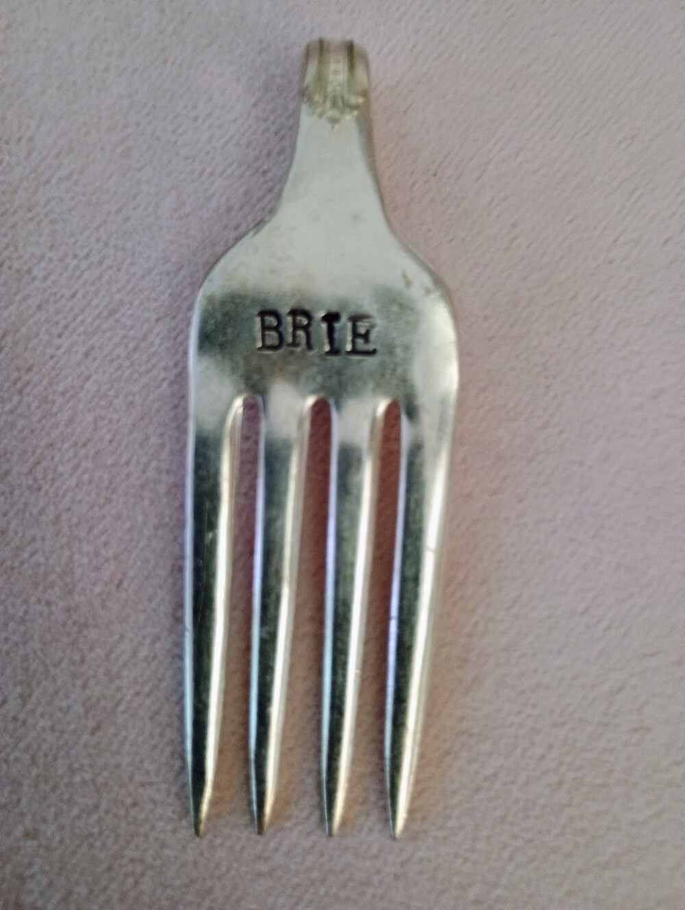 Set of 7 Vintage Cheese/Tasting Fork Markers - Silver Tone- Hand stamped - Picture 2 of 8